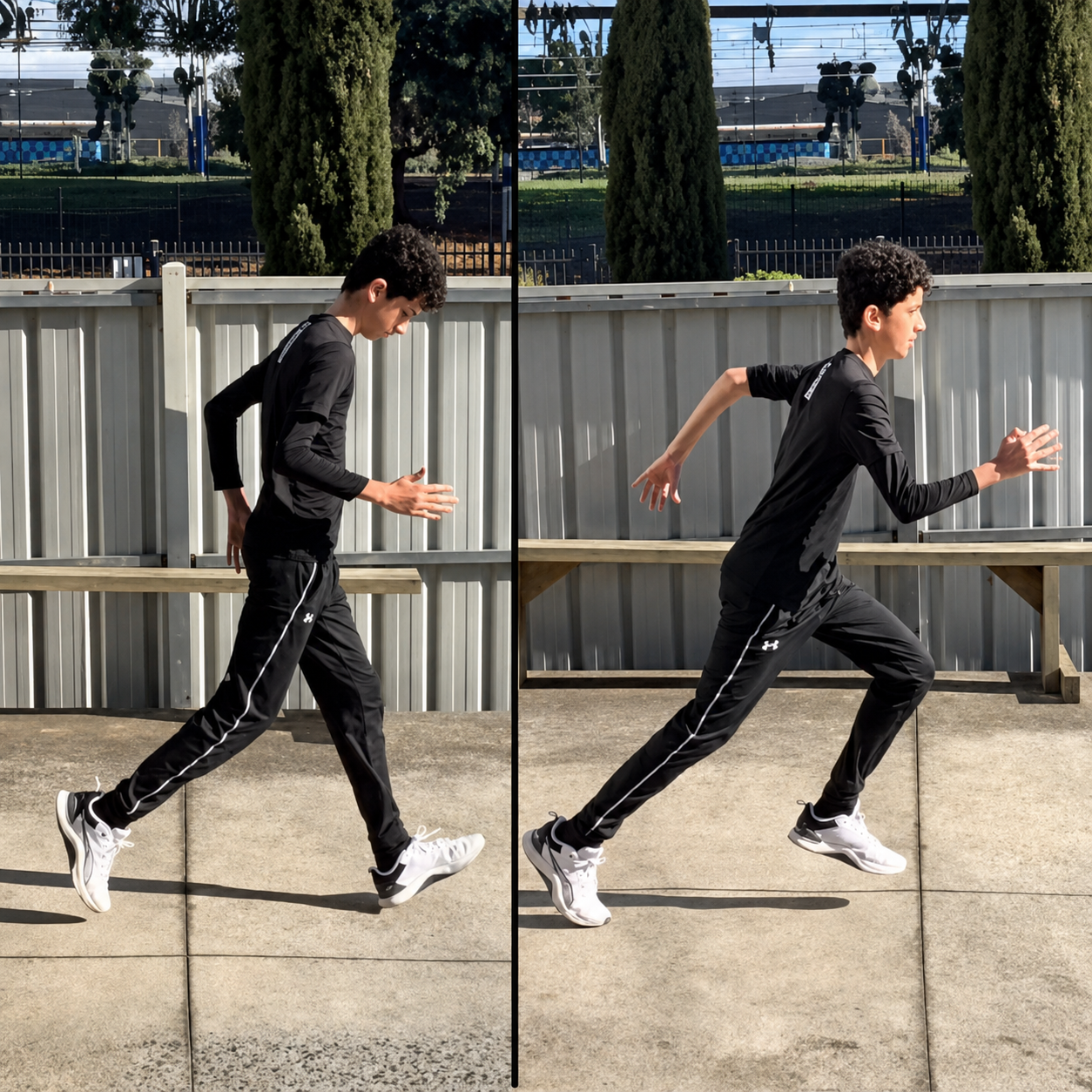 Youth athlete running coaching